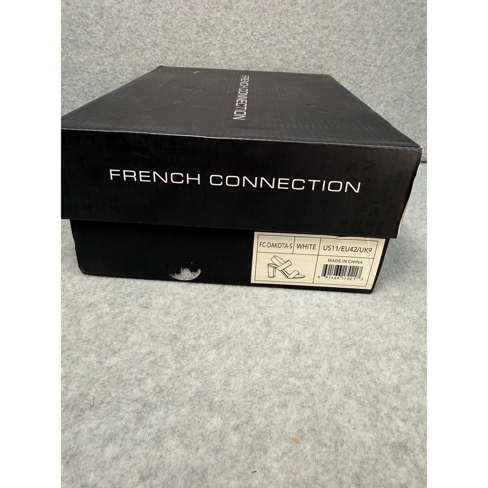 French Connection Dakota-S Sandal 11 White New Block Heel Slingback Box Office - Picture 14 of 16